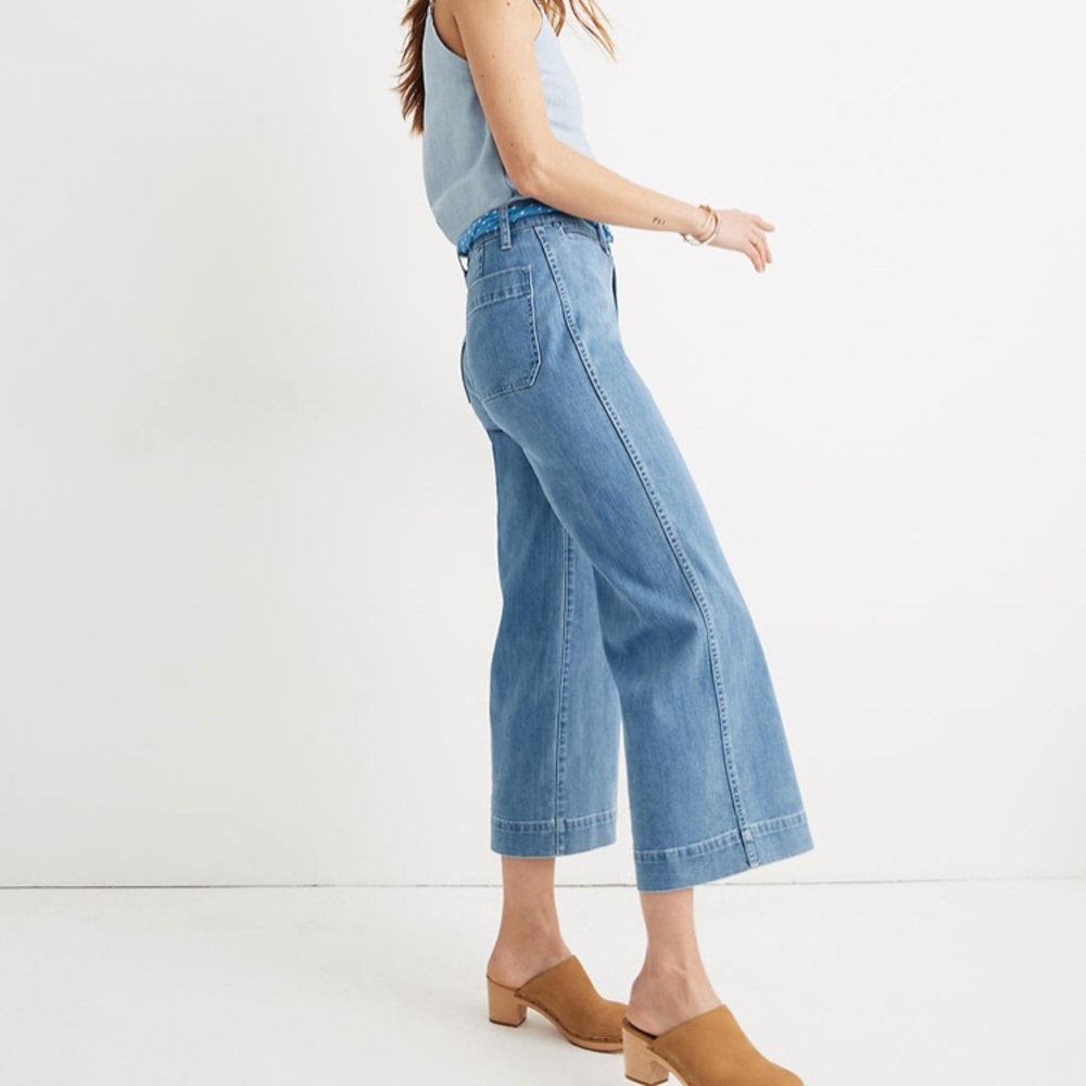 Emmett Wide-Leg Crop Jeans in Langston Wash